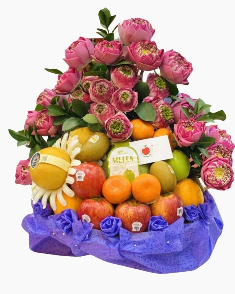  Mâm Trái Cây Mix Hoa Dâng Lễ - GTC136 