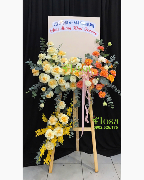 Hoa Chúc Mừng - Mẫu Lẵng Hoa, Kệ Hoa, Bó Hoa Đẹp Nhất: Kệ Hoa Thanh Lịch - HCM90