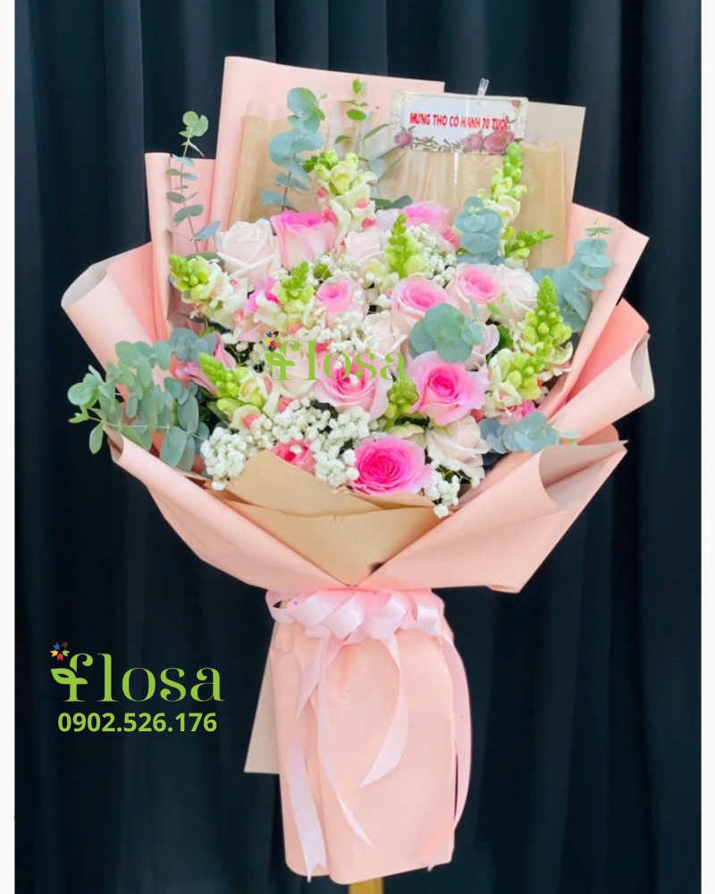  Bó Hoa Hồng Phấn - HBD317 