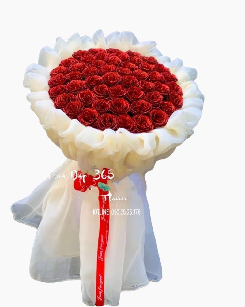  Vòng Tròn Tình Yêu - HST20 - Hoa Hồng 20/10 ngày phụ nữ Việt Nam -  Hoa sáp thơm 