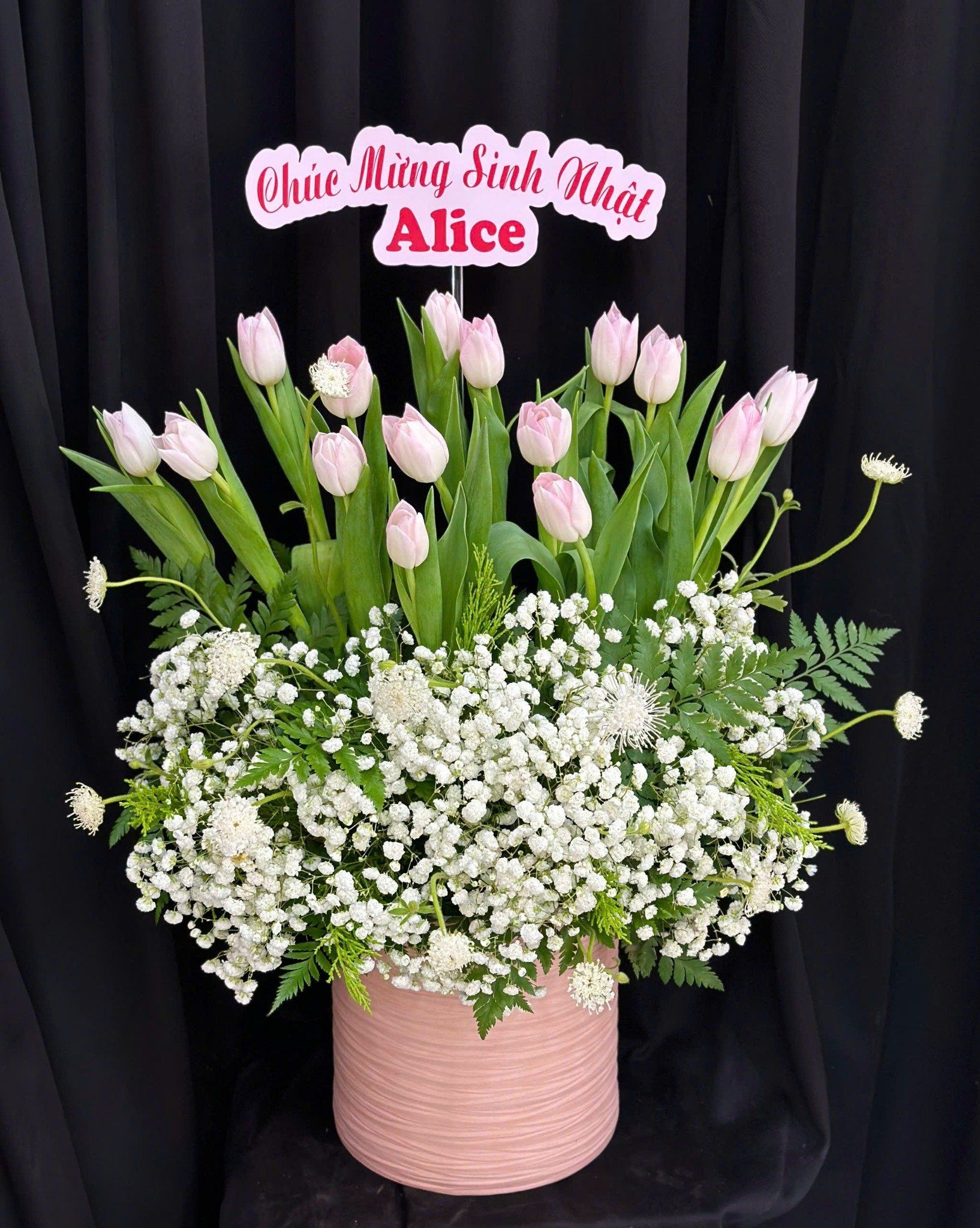  Hộp Hoa Xuân Hồng Thanh Khiết - Hoa 20/10 - HH59 