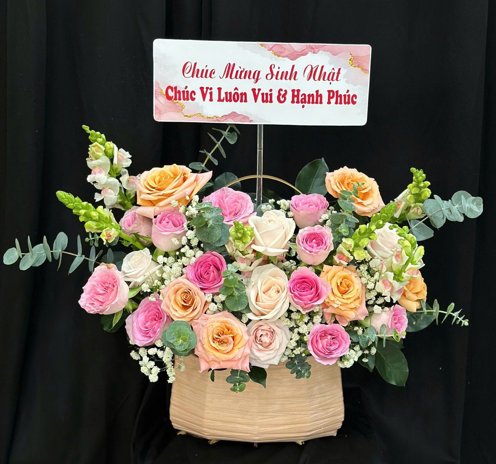  Hoa Giỏ Tình Thắm Như Hoa - Hoa 20/10 - HG74 