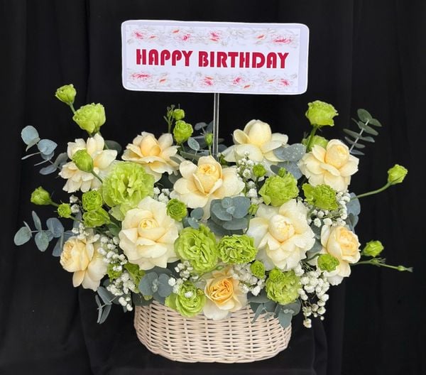 Hoa Giỏ Nắng Vàng Hạnh Phúc - Hoa 20/10 - HG72