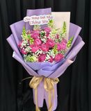  Bó Hoa Hồng Mây Hồng Nhẹ - 20/10 - HBD283 