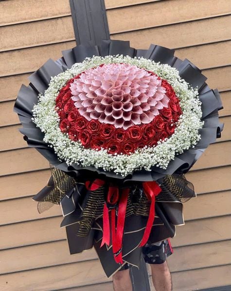 Hoa 20/10 đẹp tặng người yêu, vợ, mẹ: Bó Hoa Trái Tim Đam Mê - Hoa 20/10 - HBT93