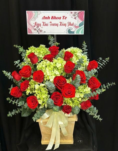 Hộp Hoa Lộc Phát Đỏ Rực - HCH118