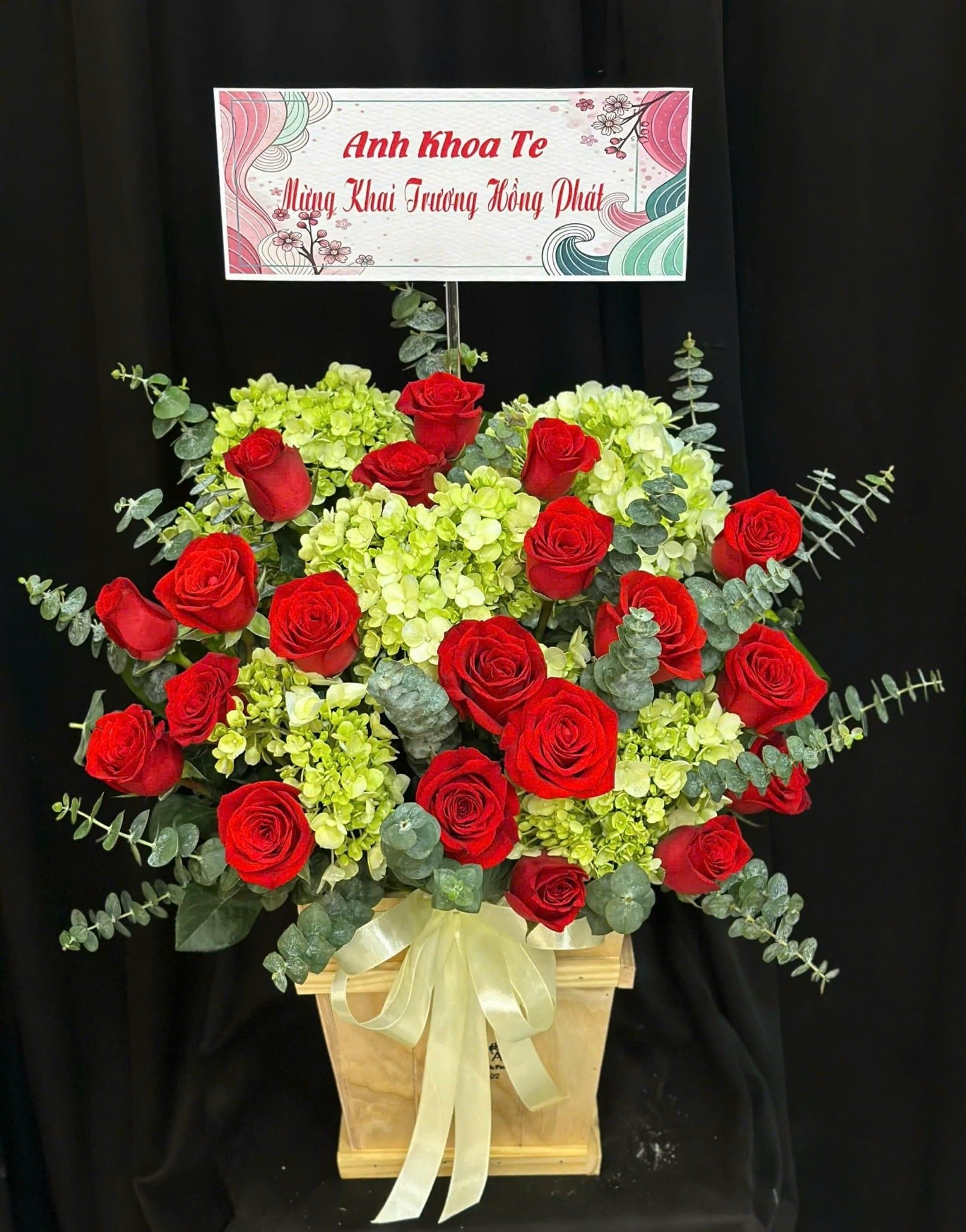  Hộp Hoa Lộc Phát Đỏ Rực - HCH118 