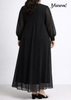 Đầm Voan Đen Dáng Suông Cổ Tròn