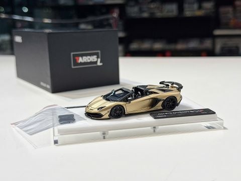  XE MÔ HÌNH LAMBORGHINI AVENTADOR SVJ ROADSTER GOLD,TỶ LỆ 1/64 TARDIS 