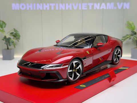 XE MÔ HÌNH FERRARI 12 CILINDRI RED METALLIC,TỶ LỆ 1/18 BBURAGO 