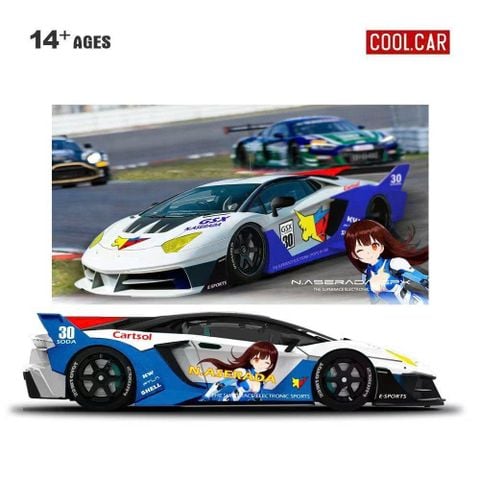  XE MÔ HÌNH LAMBORGHINI AVENTADOR GT EVO N.ASERADA,TỶ LỆ 1/64 CC 