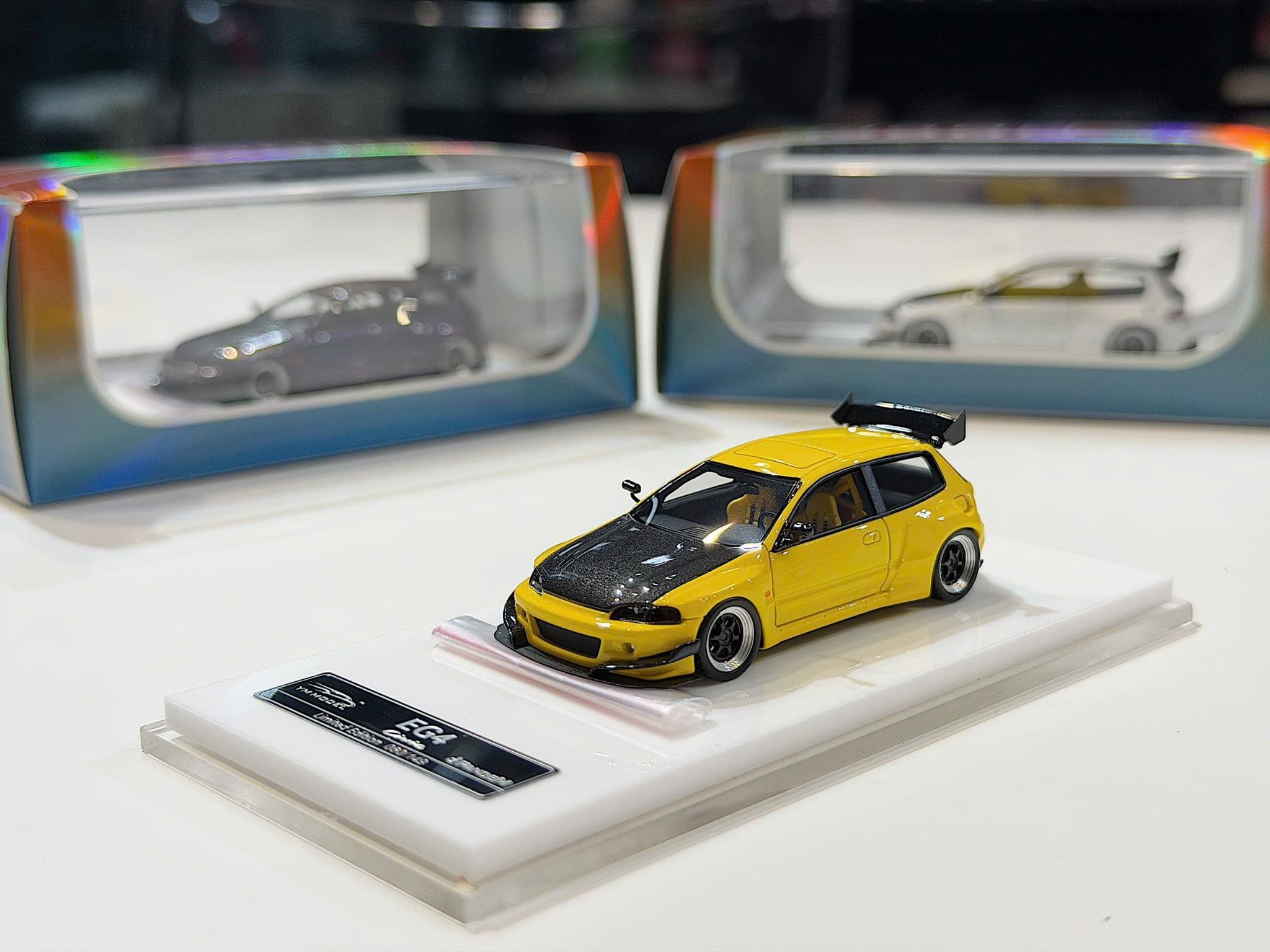 XE MÔ HÌNH HONDA CIVIC TYPE R EG4 YELLOW,TỶ LỆ 1/64