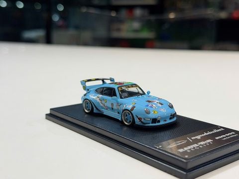  XE MÔ HÌNH PORSCHE 993 RWB LINE FRIEND CARTOON,TỶ LỆ 1/64 MY 