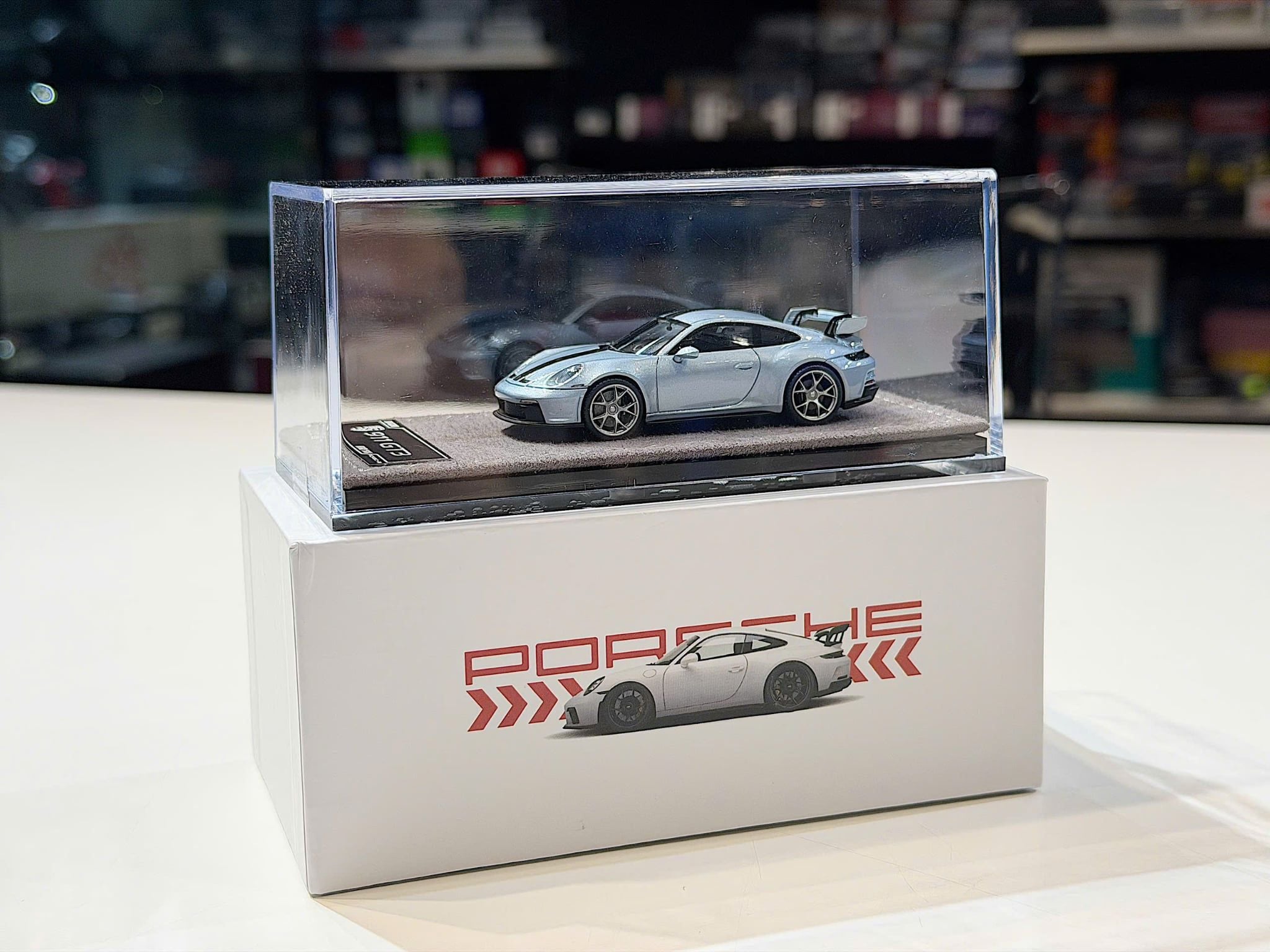 XE MÔ HÌNH PORSCHE 911 GT3 ICE BLUE,TỶ LỆ 1/64