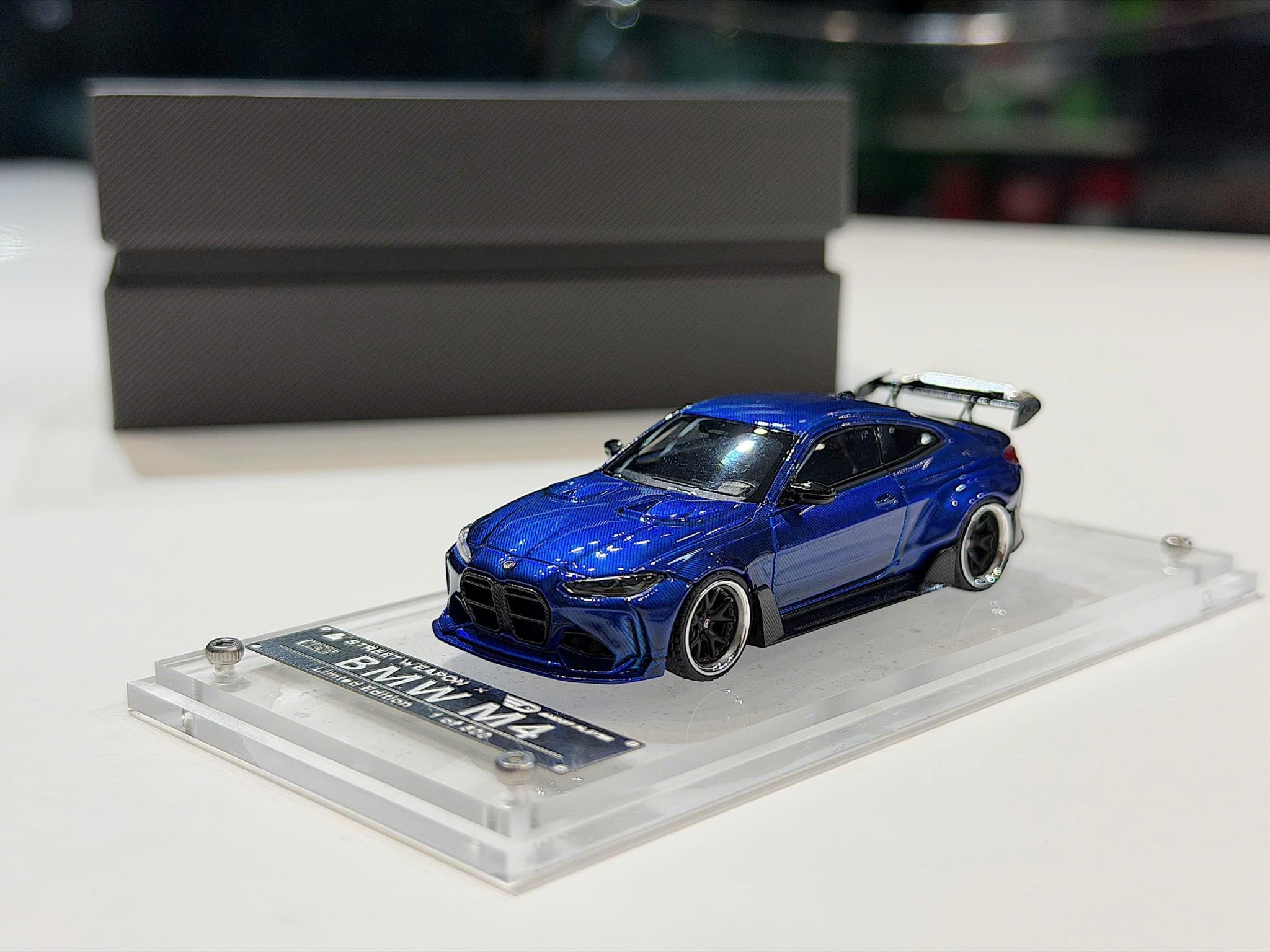 XE MÔ HÌNH BMW M4 ADRO BLUE CARBON SPECIAL EDITION,TỶ LỆ 1/64 STREET WARRIOR