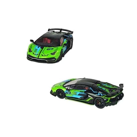  XE MÔ HÌNH LAMBORGHINI AVENTADOR SVJ,TỶ LỆ 1/64 MAXWELL 