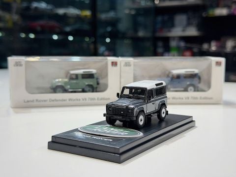  XE MÔ HÌNH LAND ROVER DEFENDER WORKS V8 70TH EDITION,TỶ LỆ 1/64 LCD 