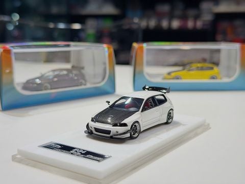  XE MÔ HÌNH HONDA CIVIC TYPE R EG4 WHITE,TỶ LỆ 1/64 