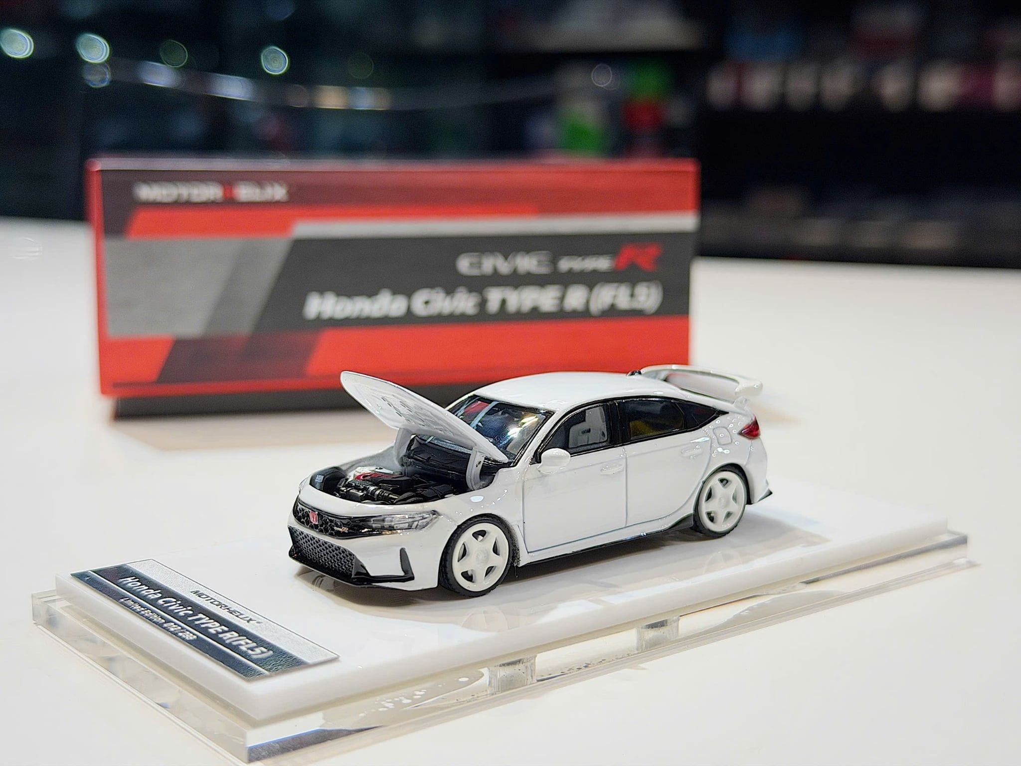 XE MÔ HÌNH HONDA CIVIC TYPE R FL5 WHITE,TỶ LỆ 1/18 MOTORHELIX