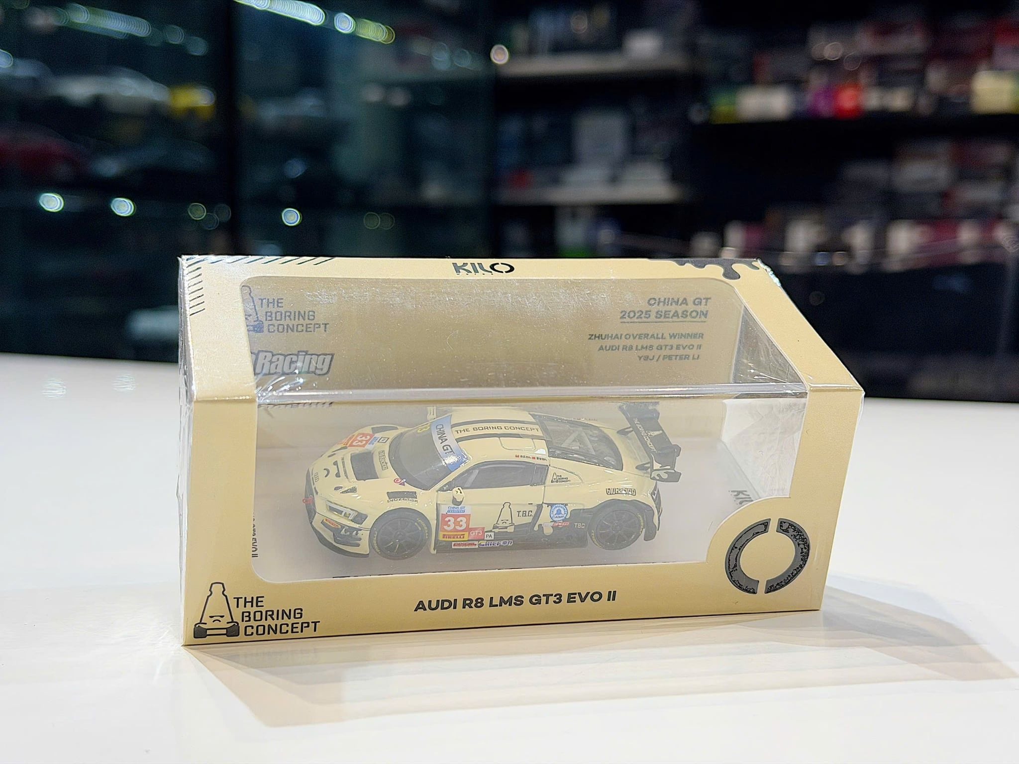 XE MÔ HÌNH AUDI R8 LMS EVO II TBC,TỶ LỆ 1/64 KILOWORKS