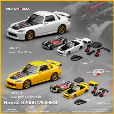 XE MÔ HÌNH HONDA S2000 MUGEN,TỶ LỆ 1/64 MOTORHELIX