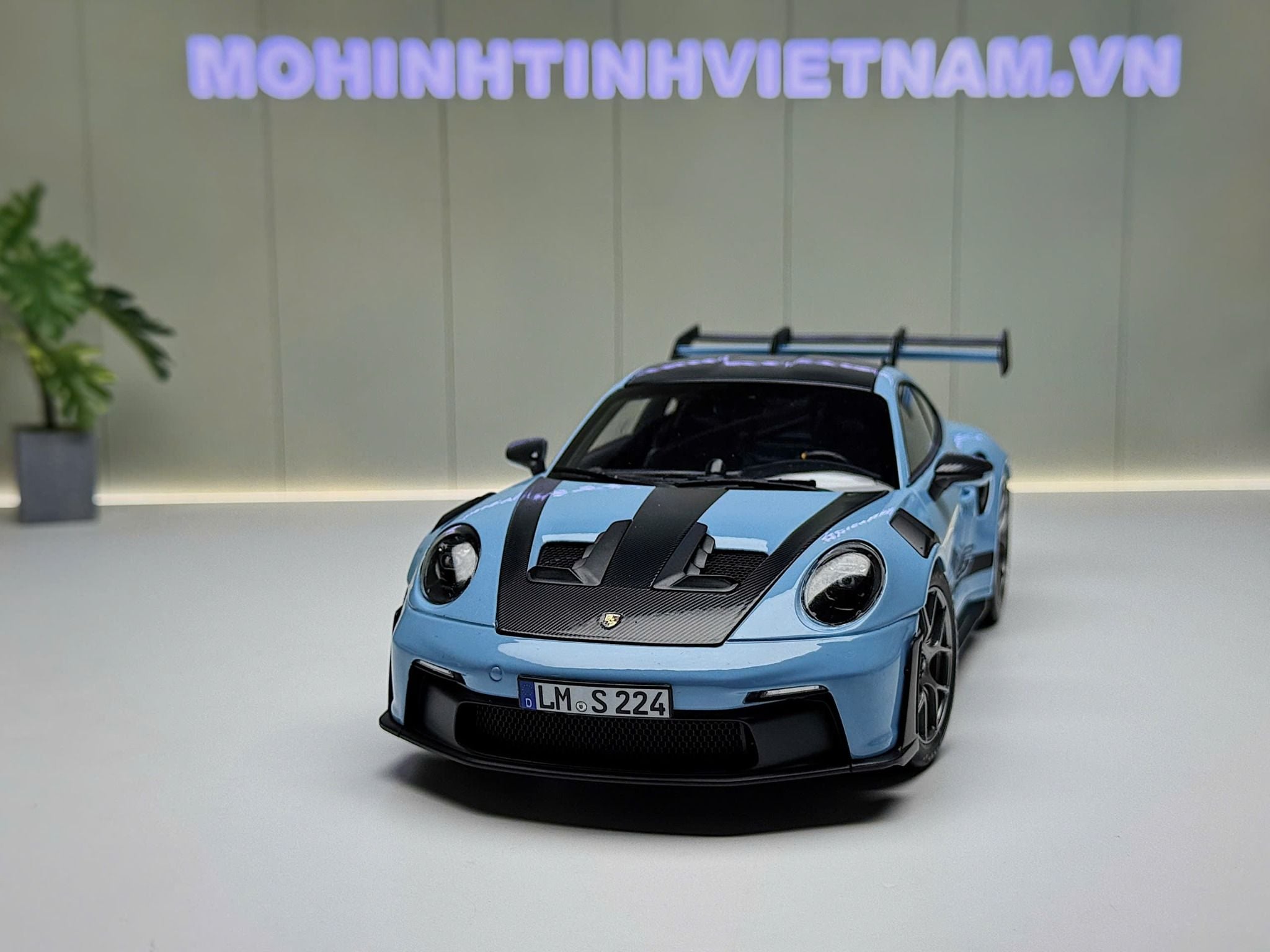 XE MÔ HÌNH PORSCHE 911 GT3 RS  WEISSACH PACK GULFBLUE,TỶ LỆ 1/18 NOREV