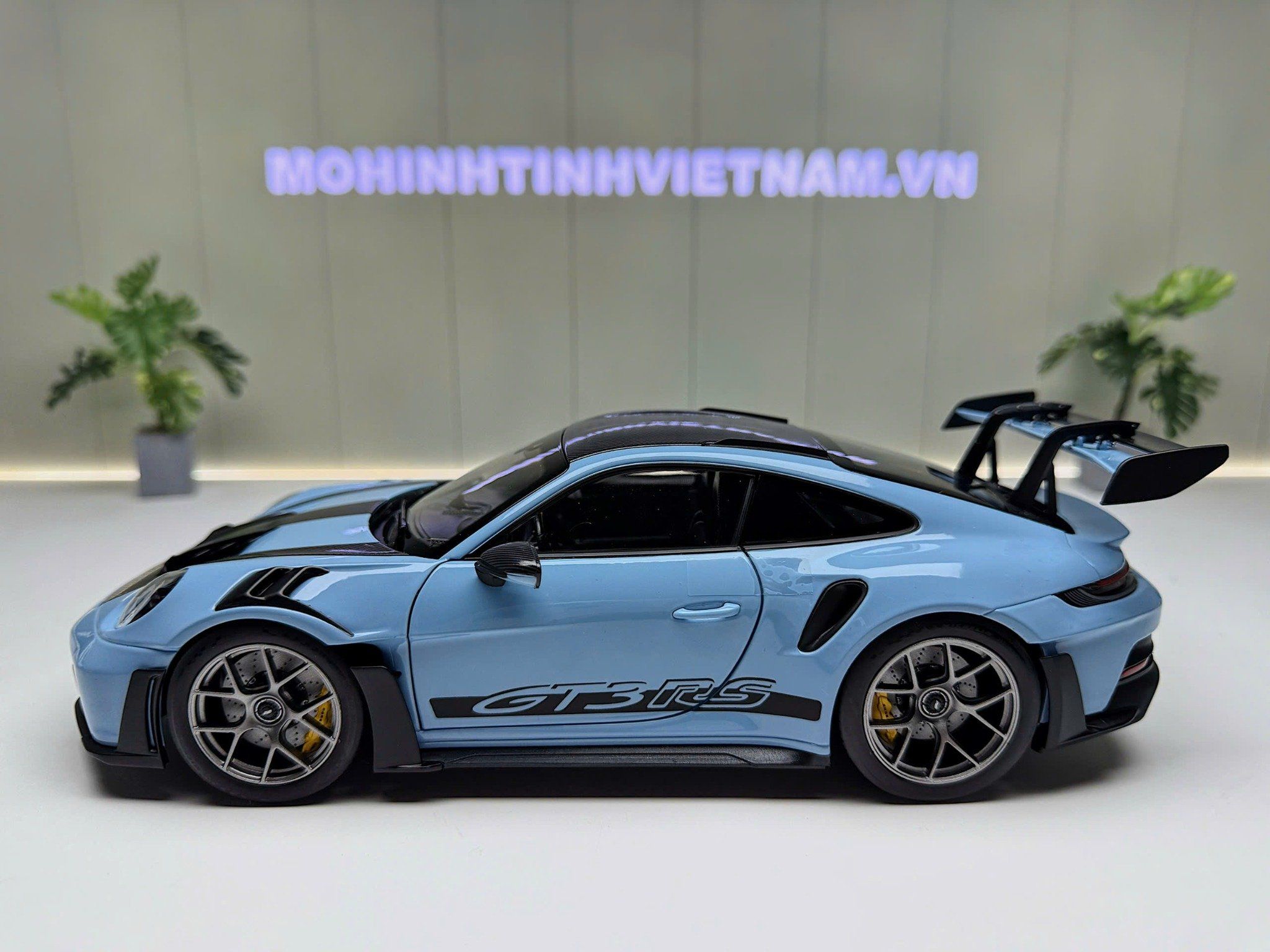 XE MÔ HÌNH PORSCHE 911 GT3 RS  WEISSACH PACK GULFBLUE,TỶ LỆ 1/18 NOREV