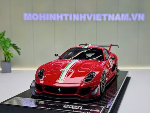  XE MÔ HÌNH FERRARI 599XX EVO ROSSO CORSA,TỶ LỆ 1/18 CD MODEL 