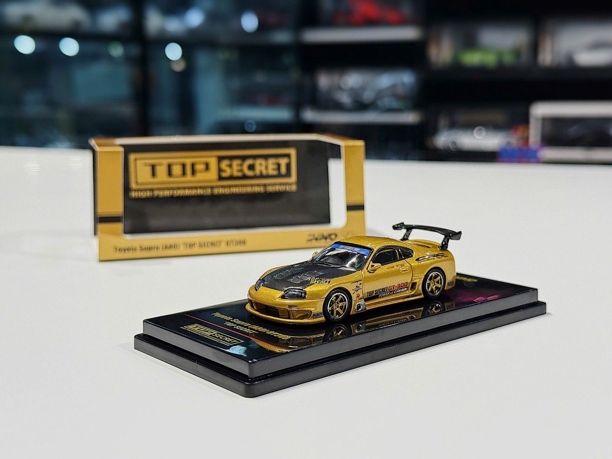XE MÔ HÌNH TOYOTA SUPRA A80 TOP SECRET GT300,TỶ LỆ 1/64 INNO64