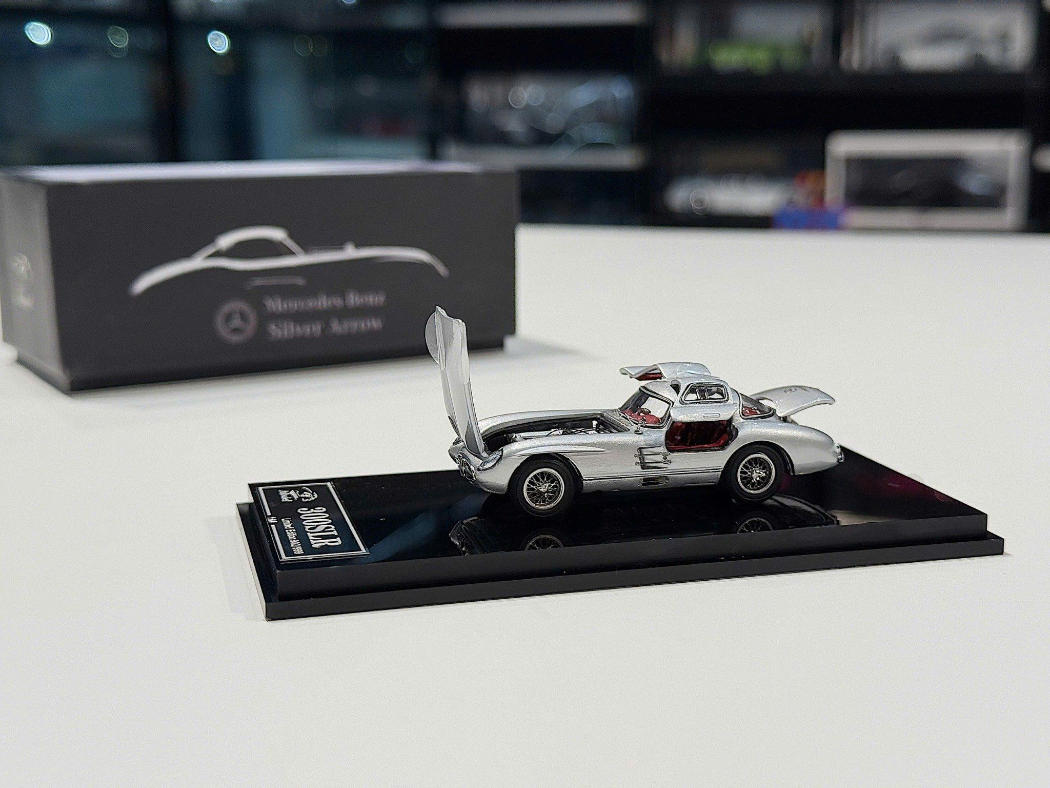 XE MÔ HÌNH MERCEDES BENZ 300SLR SILVER ARROW,TỶ LỆ 1/64 YS MODEL