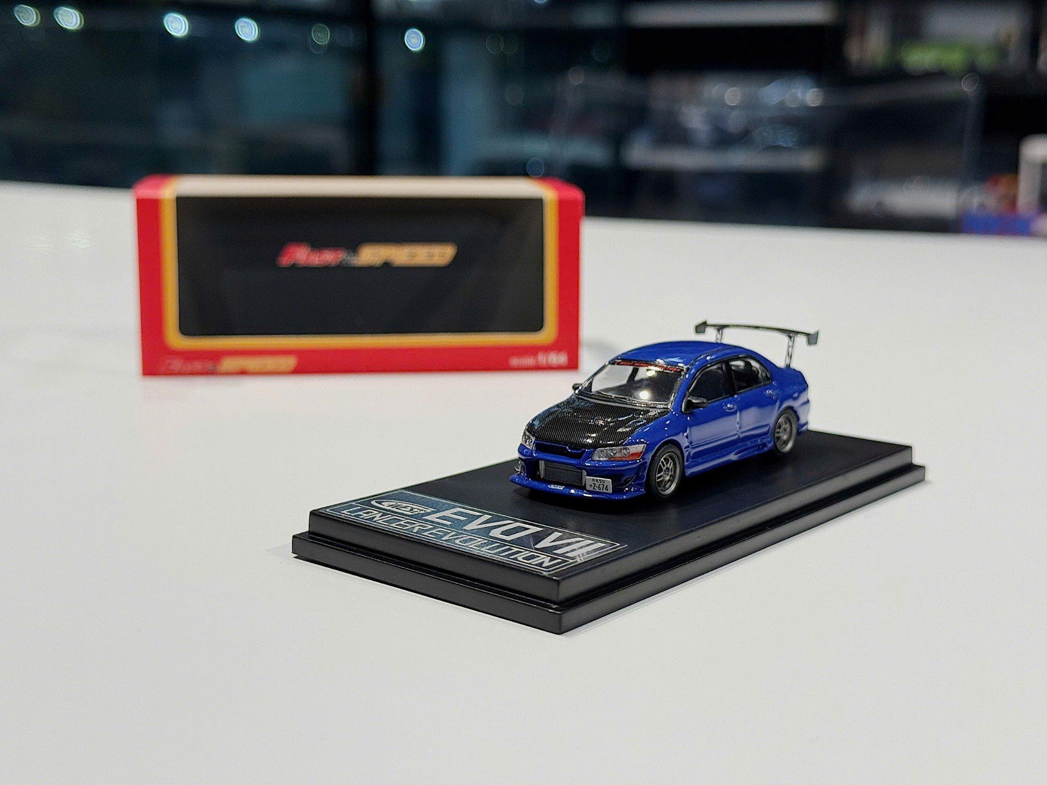XE MÔ HÌNH MITSUBISHI LANCER EVOLUTION BLUE,TỶ LỆ 1/64 FAST & SPEED