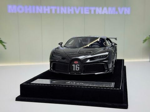  XE MÔ HÌNH BUGATTI CHIRON PUR SPORT BLACK CARBON FIBER,TỶ LỆ 1/18 HENSON HEAVEN 