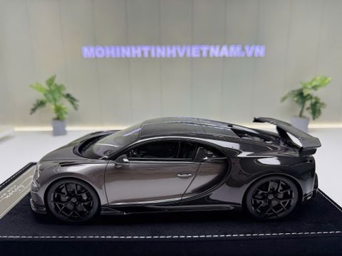  XE MÔ HÌNH BUGATTI CHIRON PUR SPORT METALLIC DARK GREY,TỶ LỆ 1/18 HENSON HEAVEN 