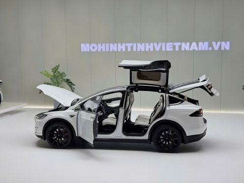  XE MÔ HÌNH TESLA MODEL X WHITE,TỶ LỆ 1/18 