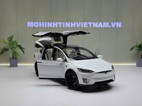  XE MÔ HÌNH TESLA MODEL X WHITE,TỶ LỆ 1/18 