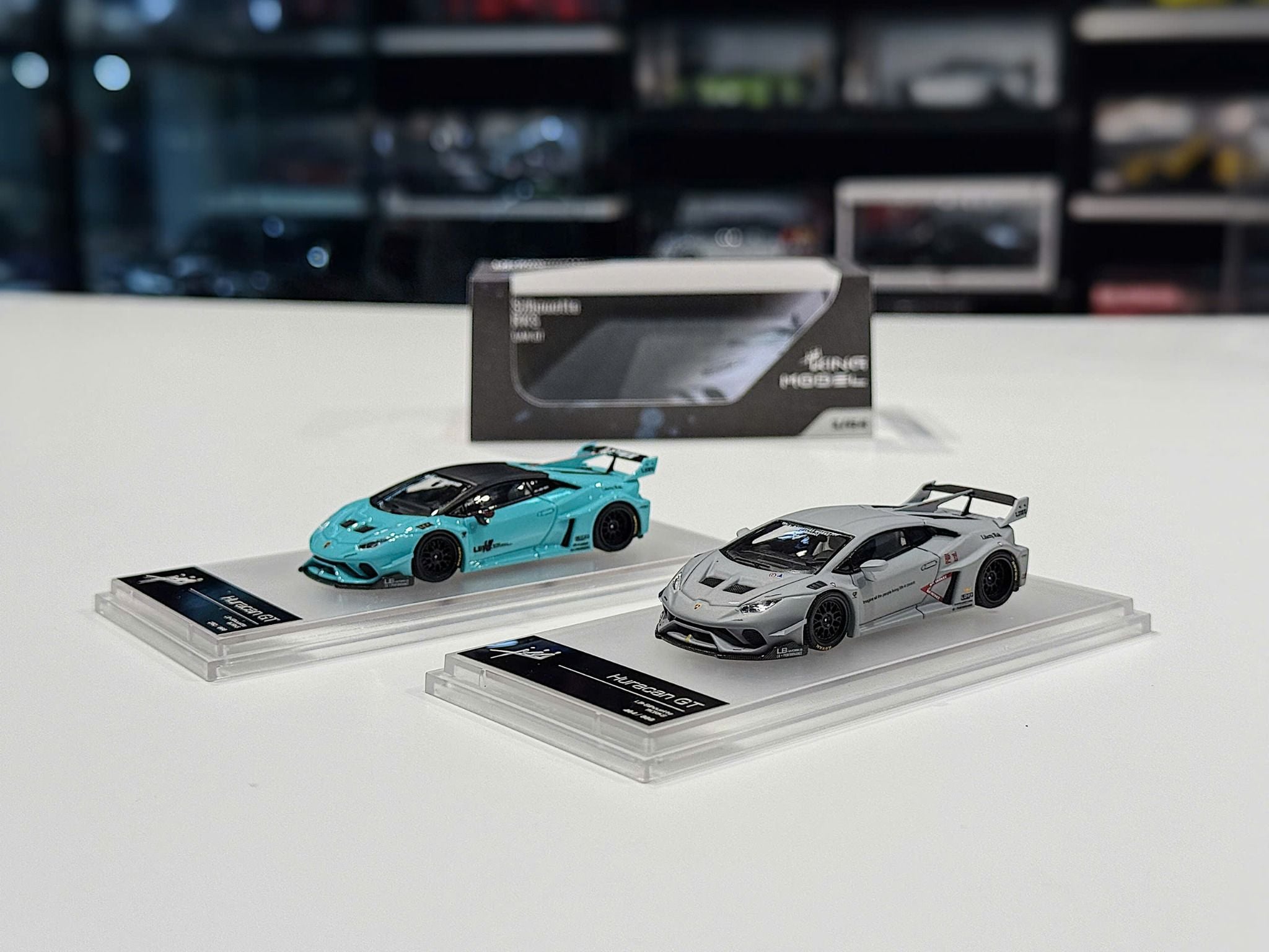 XE MÔ HÌNH LAMBORGHINI HURACAN LB-SILHOUETTE WORKS,TỶ LỆ 1/64 KING MODEL