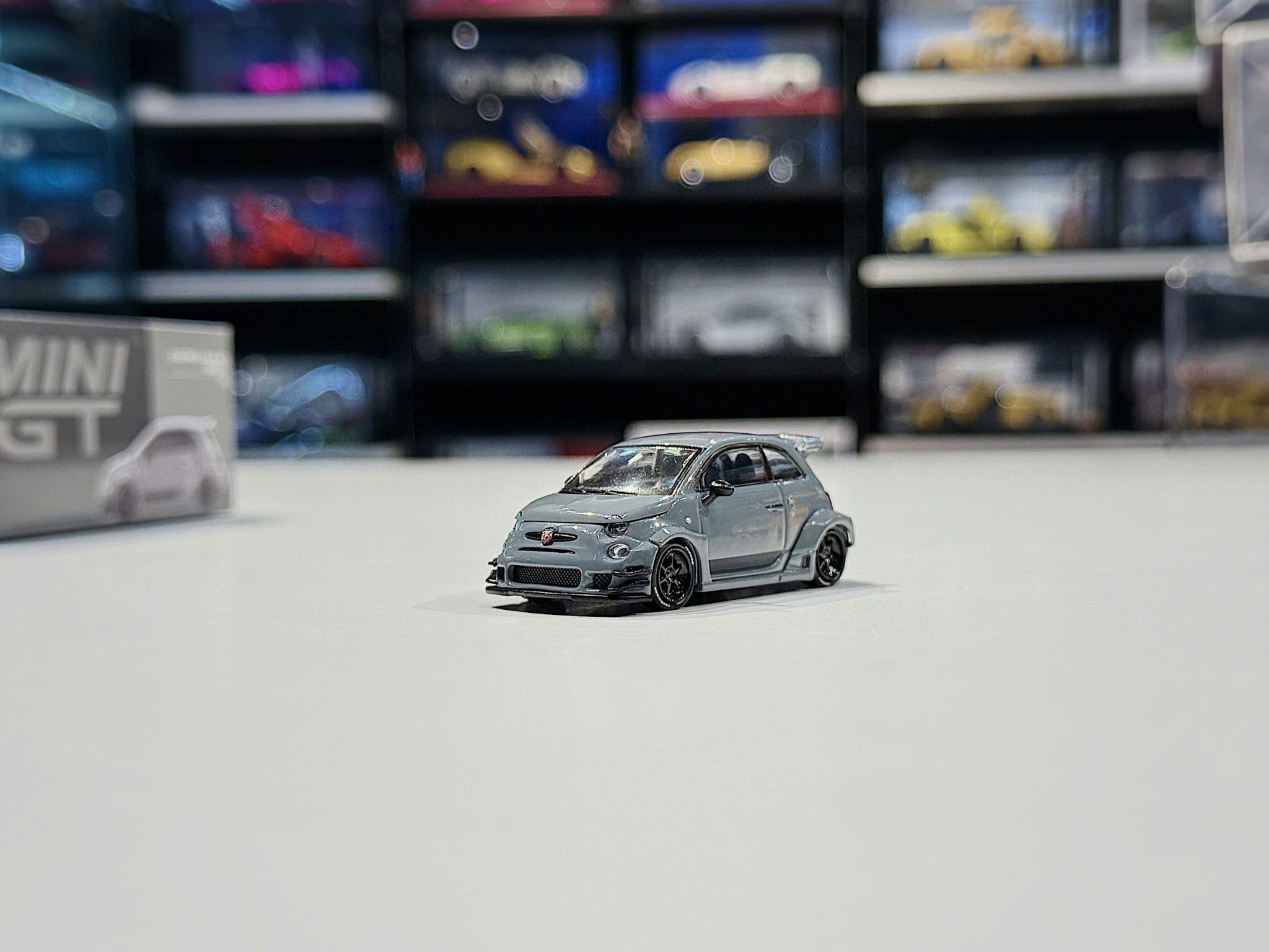 XE MÔ HÌNH LB-WORKS X ABAS WORKS ABARTH 595 GREY,TỶ LỆ 1/64 MINIGT