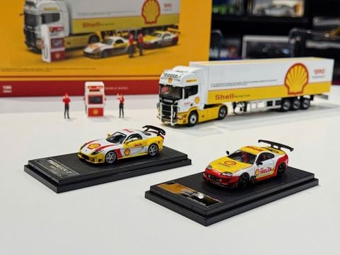  XE MÔ HÌNH COMBO : SCANIA - SUPRA A80Z - MAZDA RX7 SHELL,TỶ LỆ 1/64 BBC 