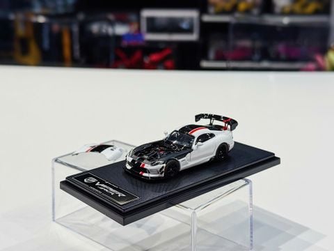  XE MÔ HÌNH DODGE VIPER ACR WHITE,TỶ LỆ 1/64 HONE MODEL 64 