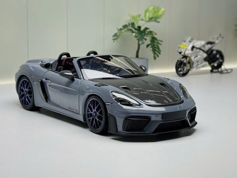  XE MÔ HÌNH PORSCHE 718 SPYDER RS WEISSACH PACKAGE GREY,TỶ LỆ 1/18 MINICHAMS 