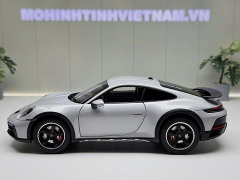  XE MÔ HÌNH PORSCHE 911 DAKAR 2023 ICE GREY METALLIC,TỶ LỆ 1/18 NOREV 