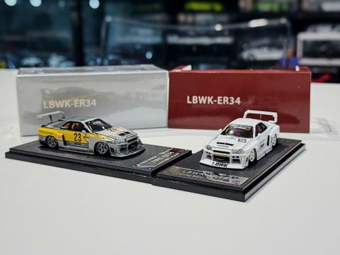  XE MÔ HÌNH NISSAN ER34 LBW,TỶ LỆ 1/64 STREET WEAPON 