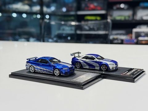  XE MÔ HÌNH NISSAN GT-R R34,TỶ LỆ 1/64 FAST & SPEED 