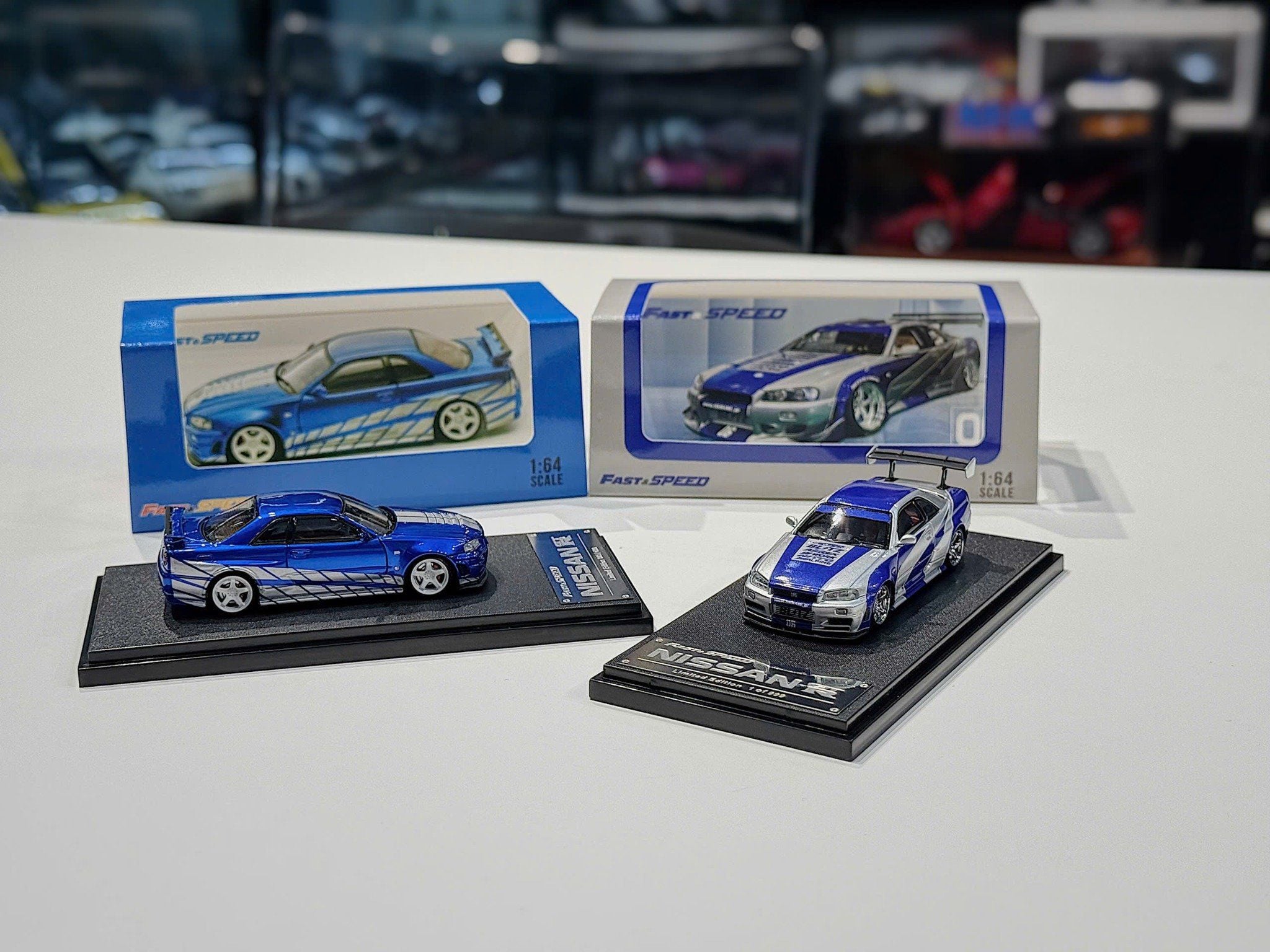 XE MÔ HÌNH NISSAN GT-R R34,TỶ LỆ 1/64 FAST & SPEED