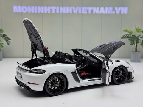  XE MÔ HÌNH PORSCHE 718 SPYDER RS 2023 WEISSACH PACK WHITE,TỶ LỆ 1/18 NOREV 