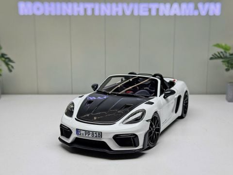  XE MÔ HÌNH PORSCHE 718 SPYDER RS 2023 WEISSACH PACK WHITE,TỶ LỆ 1/18 NOREV 