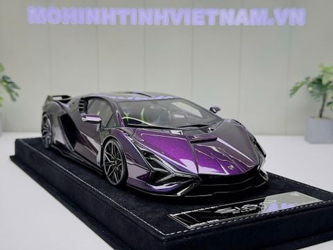  XE MÔ HÌNH LAMBORGHINI SIAN FKP 37 CHAMELOEN PUPRLE GREEN,TỶ LỆ 1/18 HENSON HEAVEN 