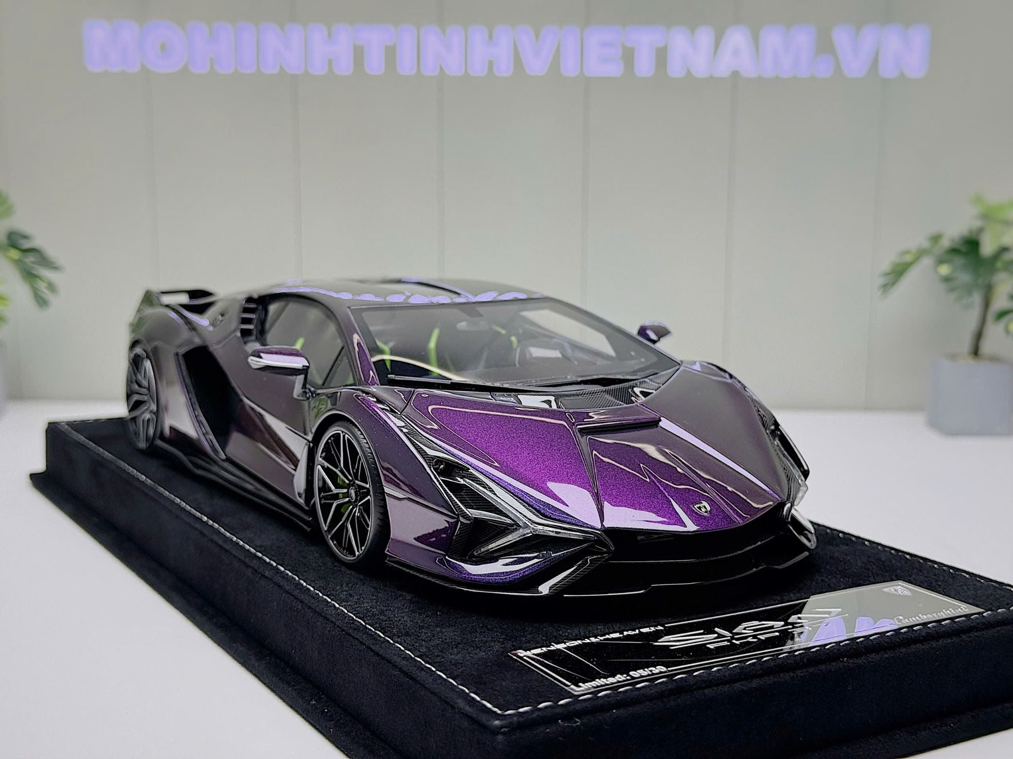 XE MÔ HÌNH LAMBORGHINI SIAN FKP 37 CHAMELOEN PUPRLE GREEN,TỶ LỆ 1/18 HENSON HEAVEN