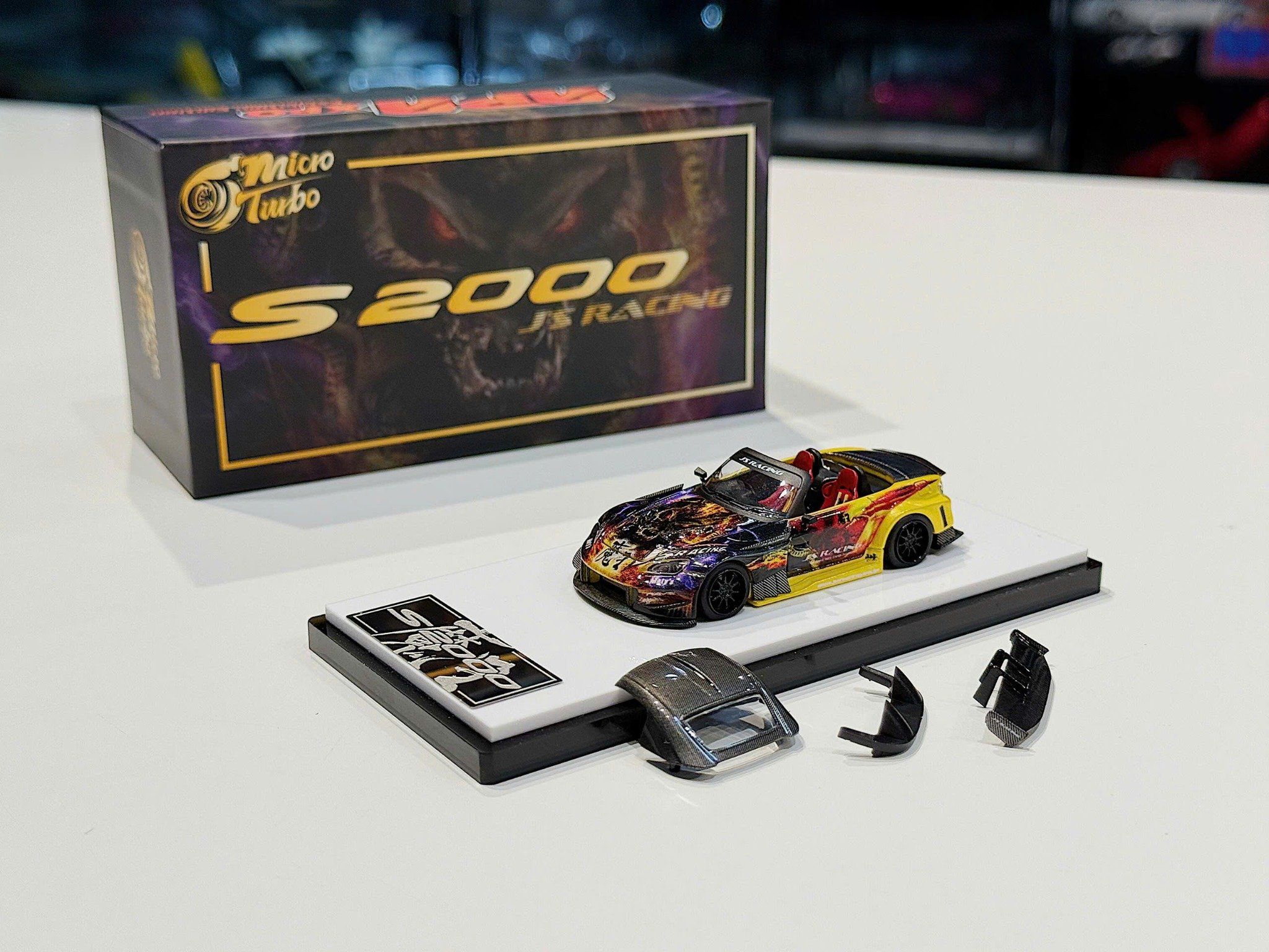 XE MÔ HÌNH HONDA S2000 J'S RACING,TỶ LỆ 1/64 MICRO TURBO