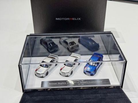  XE MÔ HÌNH NISSAN  SKYLINE GT-R R34 NISMO CUSTOMIZED SET 3 CAR,TỶ LỆ 1/64 MOTORHELIX 